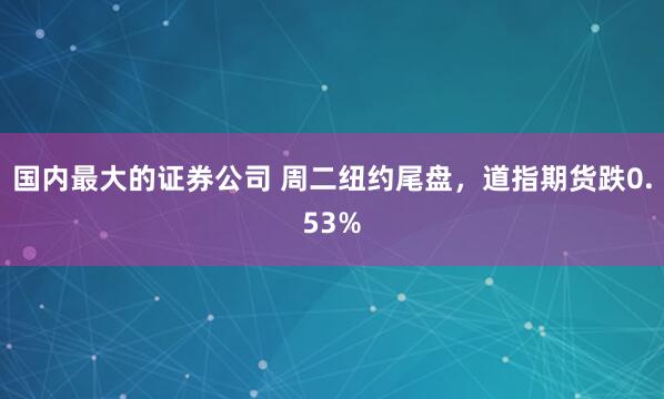 国内最大的证券公司 周二纽约尾盘，道指期货跌0.53%